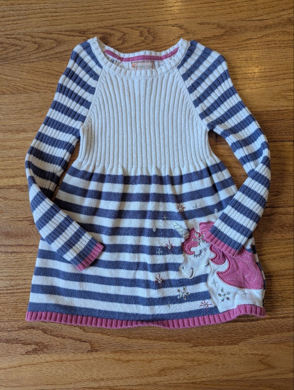 Girls Knit Unicorn Dress, S/4